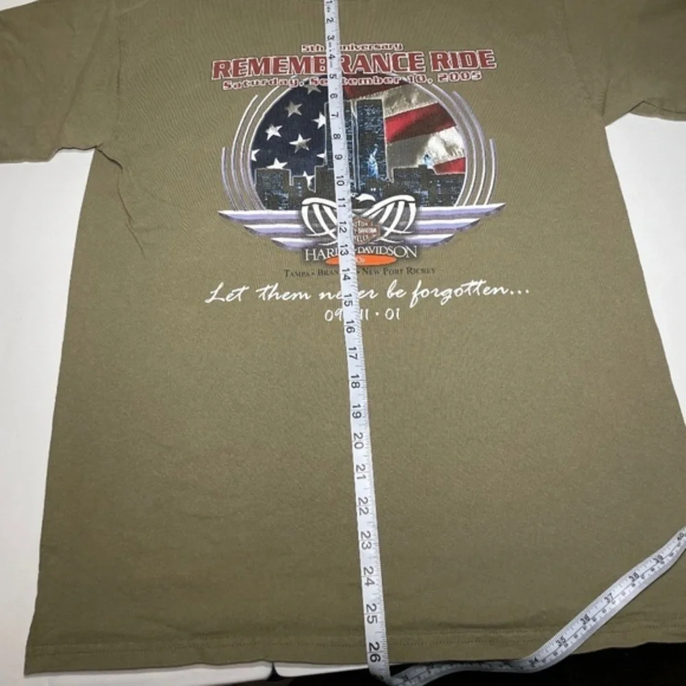 2005 Harley Davidson 09-11-01 5th anniversary Remembrance Ride T Shirt Size Larg